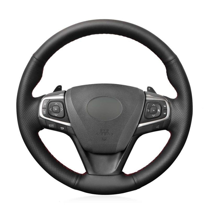 Loncky Auto Custom Fit OEM Black Genuine Leather Steering Wheel Covers
